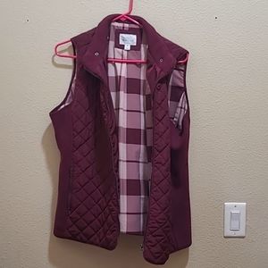 Market and Spruce burgandy dulchi quilted vest XL